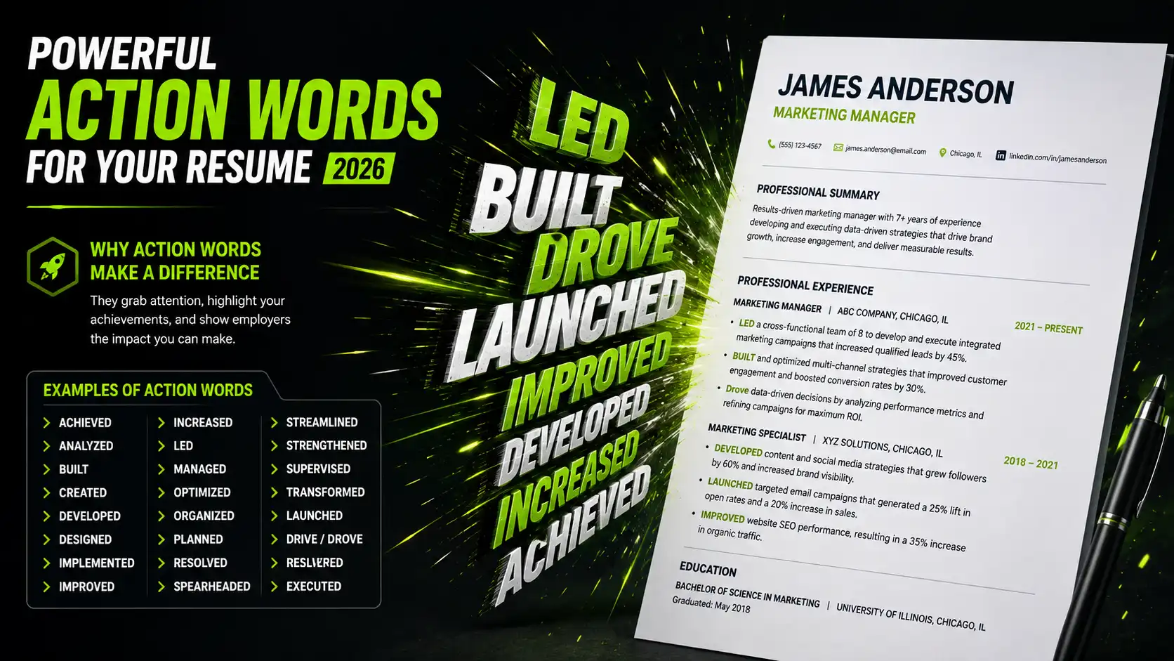 200+ Resume Action Words That Make Recruiters Pay Attention (2026)